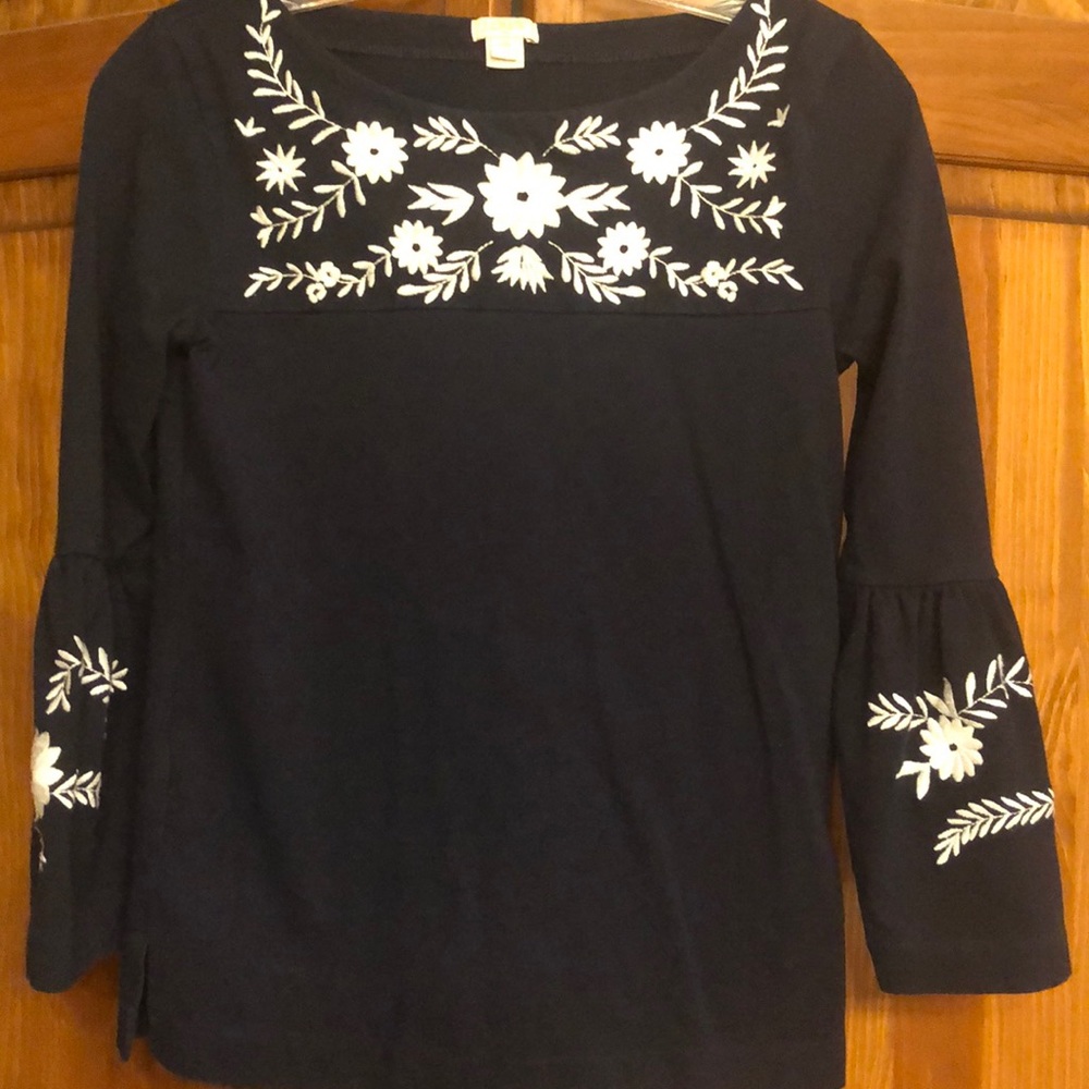 J crew peplum sleeve top